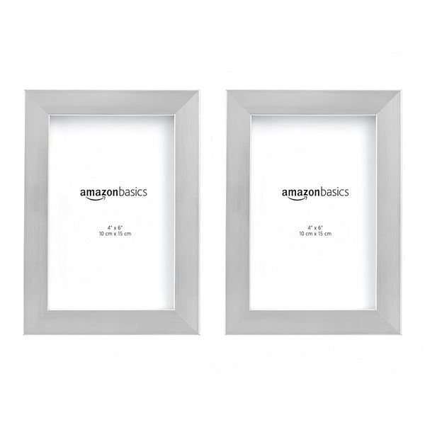 Alsterwell 2-Set Photo Frames with Stand 4" x 6" (10x15 cm), Tabletop or Wall Display, Nickel (Pre-sell)