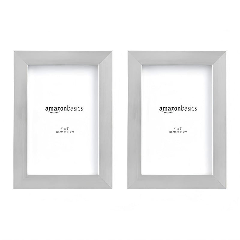 Alsterwell 2-Set Photo Frames with Stand 4" x 6" (10x15 cm), Tabletop or Wall Display, Nickel (Pre-sell)