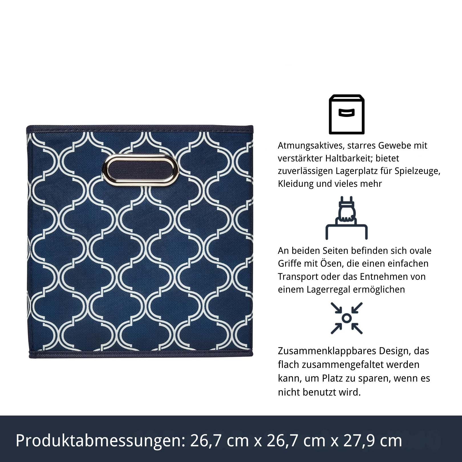 Friends Of NAIPO® Wäschekorb – Faltbarer Wäschesack mit langen verstärkten Griffen, 53 × 30 × 30 cm – Aufbewahrungskorb für Wäsche, Spielzeug, Schuhe & Haushalt