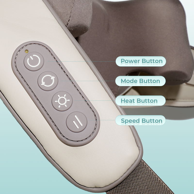 Aspria 5D Neck Shoulder Massager Rechargeable Deep Shiatsu Kneading Massage with Heat for Shoulder, Back, Leg, and Feet, Wireless Design, Portable, Ideal Present for Women Men Friends Family