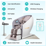 NAIPO SkySuite 4D Luxury Massage Chair, Premium Lounge Cabin Chair, S80 White