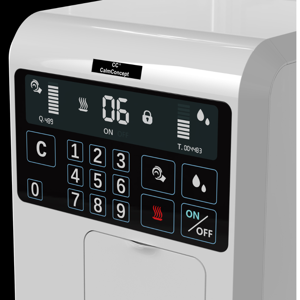 CalmConcept® Warmtuchspender mit Befeuchtung und Heizfunktion (bis zu 60 °C), LED-Display, schnelle 2s-Ausgabe, Hygienischer Einweg-Handtuchwärmer für Spa, Kosmetikstudio, Restaurant, Modell C