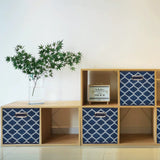 Alsterwell Folding Boxes - 6-Piece Set, Collapsible Non-Woven Fabric Storage Bins with Handles, 10.5 x 10.5 x 11 inches - Storage Baskets for Living Room, Bedroom and Kitchen, Denim Blue, Breathable (Pre-sell)