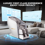 NAIPO SkySuite 4D Luxury Massage Chair, Premium Lounge Cabin Chair, S80 White
