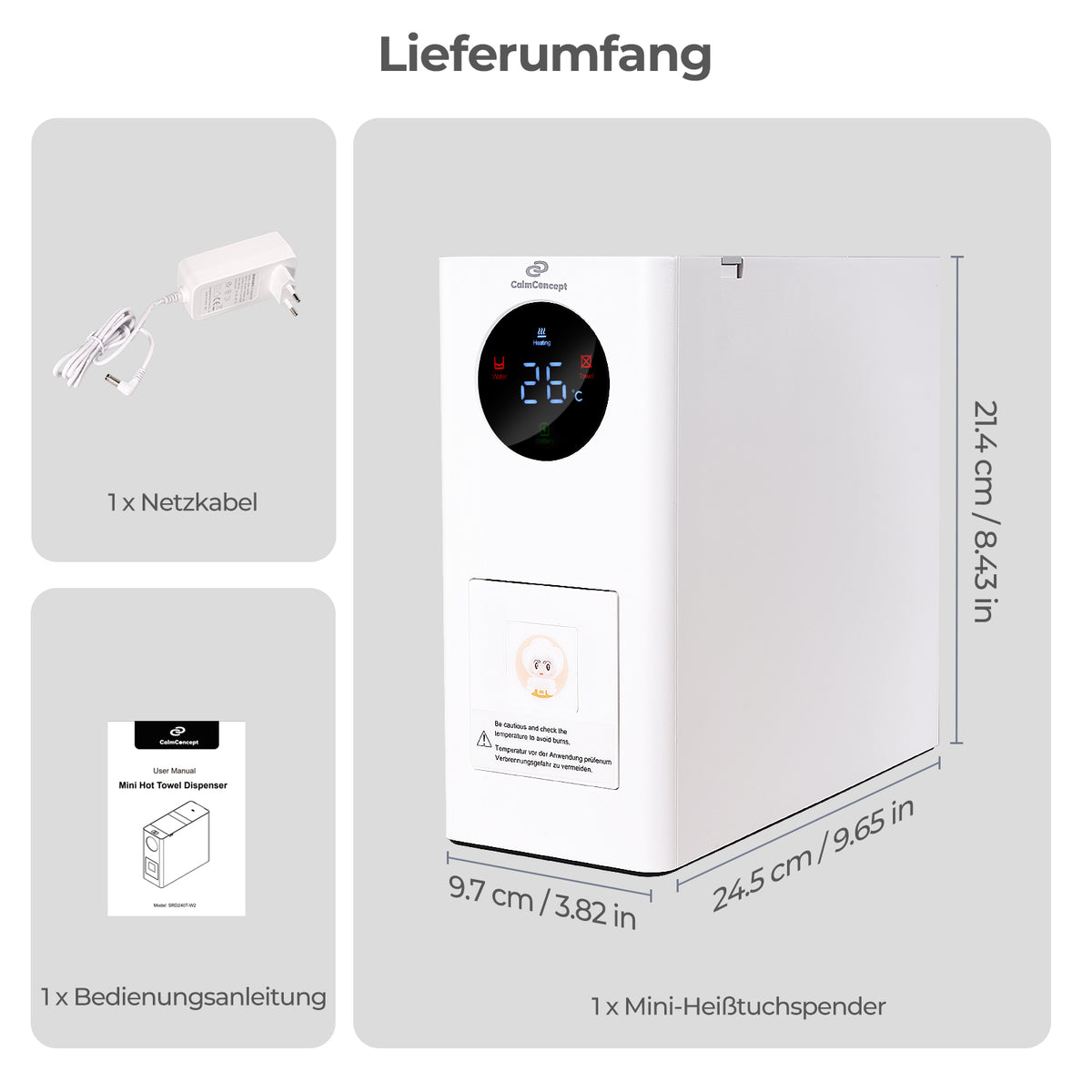 CalmConcept ThermOne Air W2 – Warm & Cold Towel Dispenser with Battery
