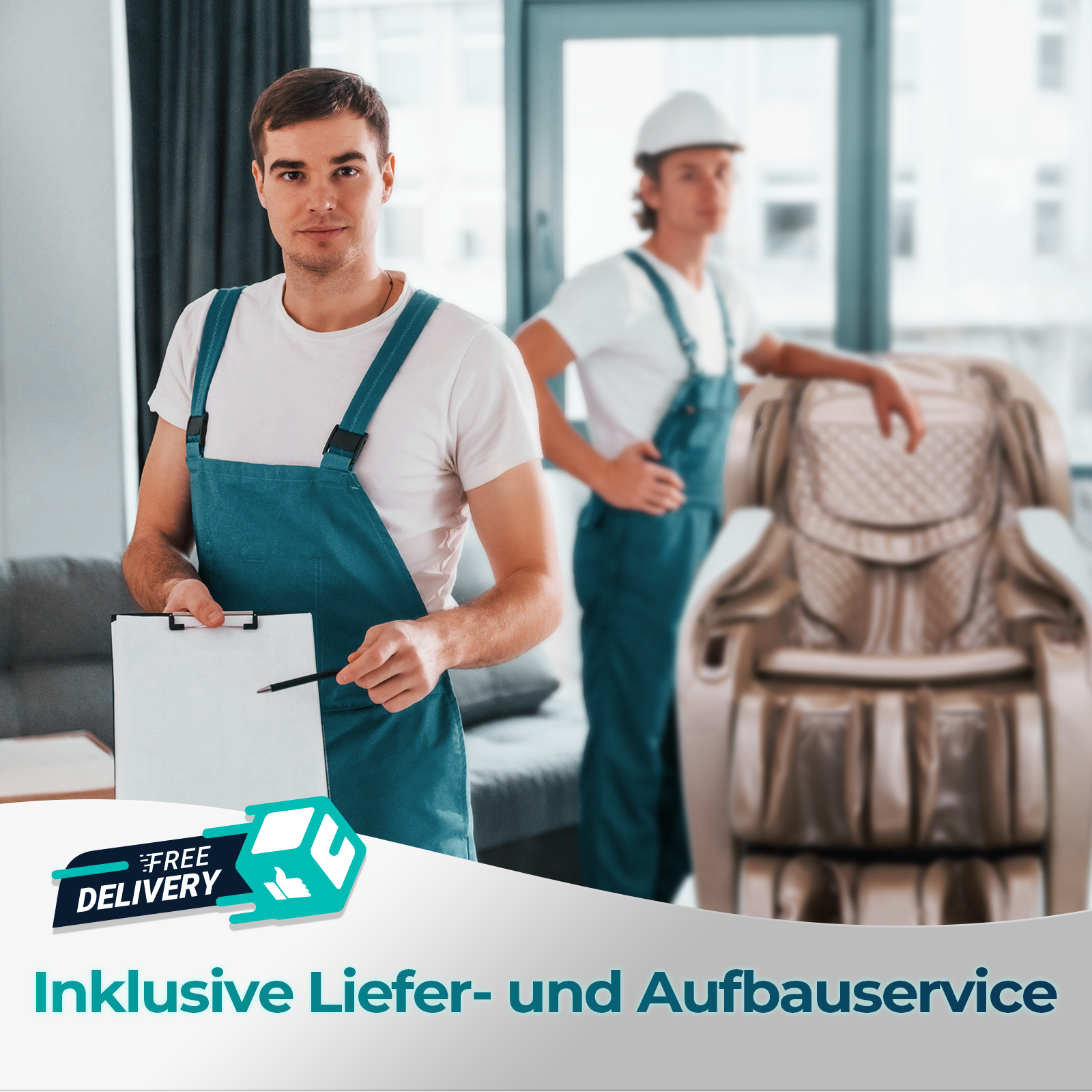 NAIPO® Premium Massagesessel mit Wärmefunktion, Zero Gravity Liegefunktion, Shiatsu, 3D Surround-Sound, Ganzkörpermassage, Körperscan, Ambient Light