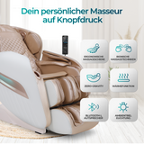 NAIPO Massage Chair, Full body, Zero Gravity, 3D Surround-Sound Speaker, Heat, Award Winner, White