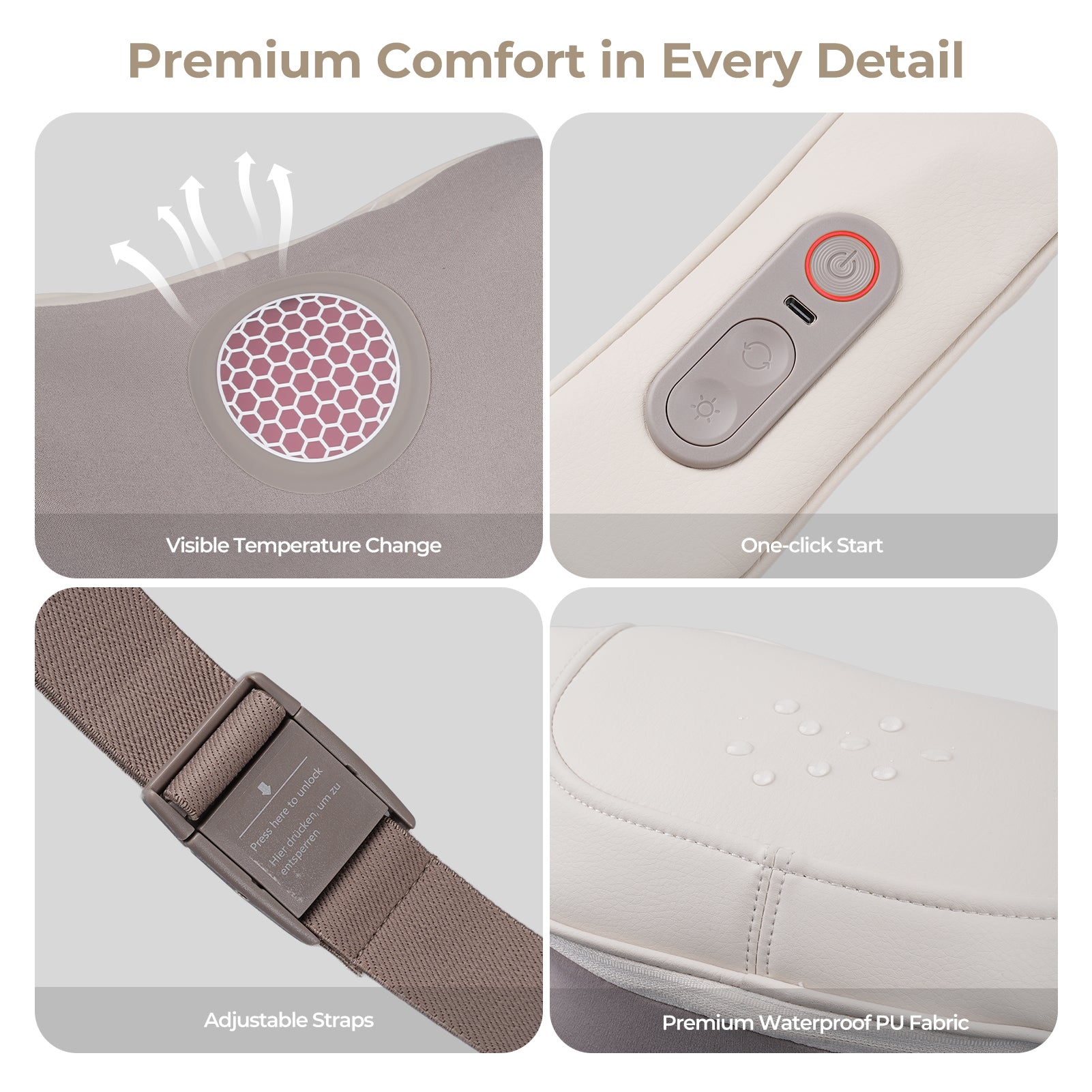 Aspria Neck and Shoulder Massager with Heat- Shiatsu Deep Tissue Back Massager for Pain Relief, Rechargeable Cordless Heating Neck Massager for Home, Office, Gifts for Men/Women/Mom/Dad