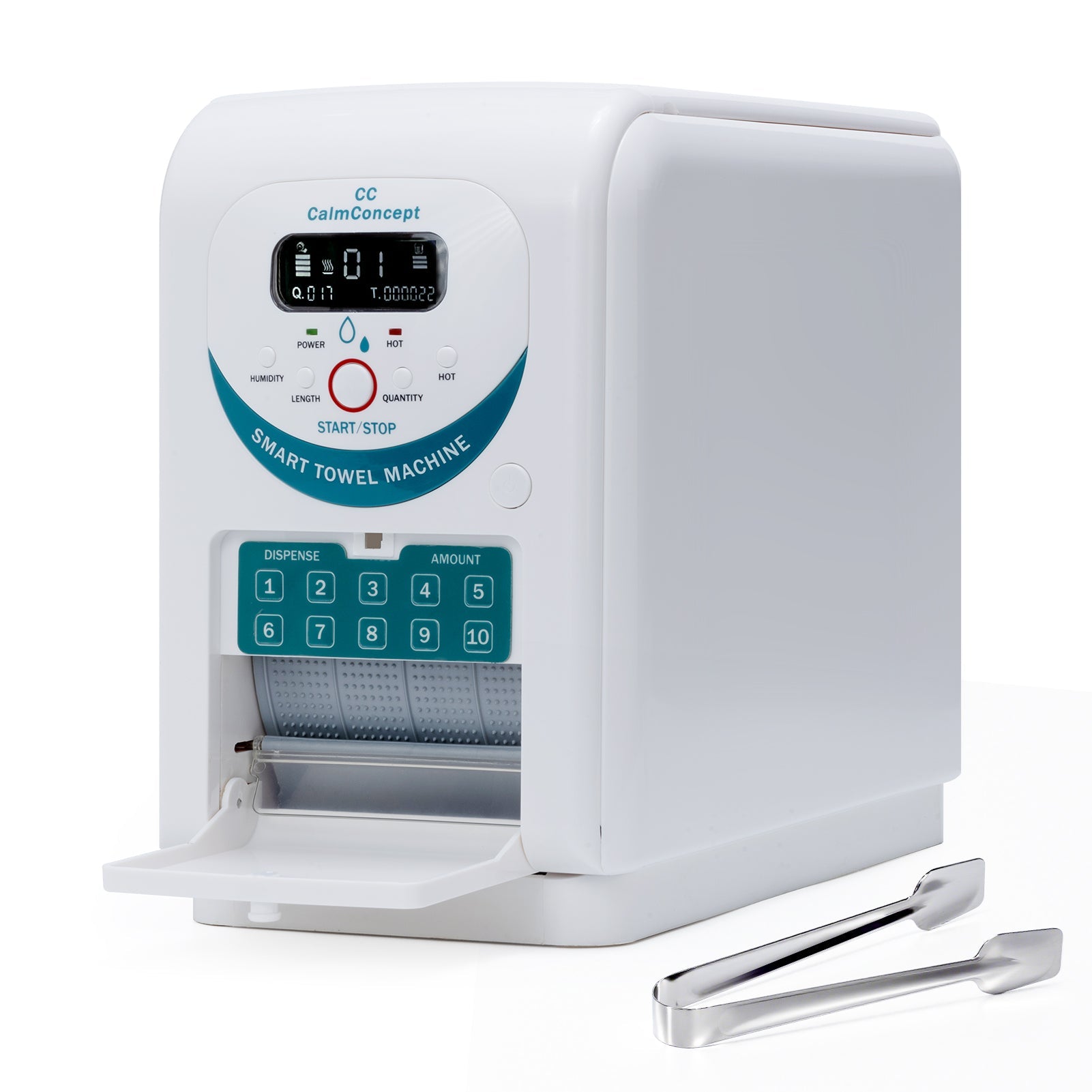 CalmConcept® Warmtuchspender mit Befeuchtung und Heizfunktion (bis zu 60 °C), LED-Display, schnelle 2s-Ausgabe, Hygienischer Einweg-Handtuchwärmer für Spa, Kosmetikstudio, Restaurant & Zuhause, Modell A