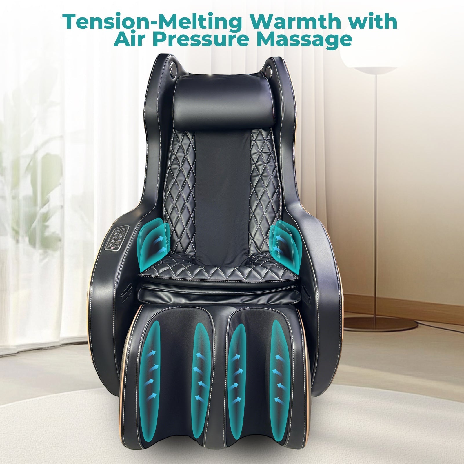 NAIPO Premium Massagesessel, Design-Award, Bluetooth, Liegefunktion, Space-Saving, Braun