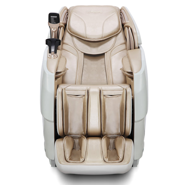NAIPO ZenFlow massage Chair for full body massage with heat shawl, dual motor for whole-body massage, R50 (White Gold)