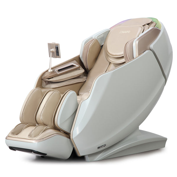 NAIPO massage chair, Optimus 4D massage Chair for full body massage with heat shawl, master for whole-body massage, S61 (White Gold)