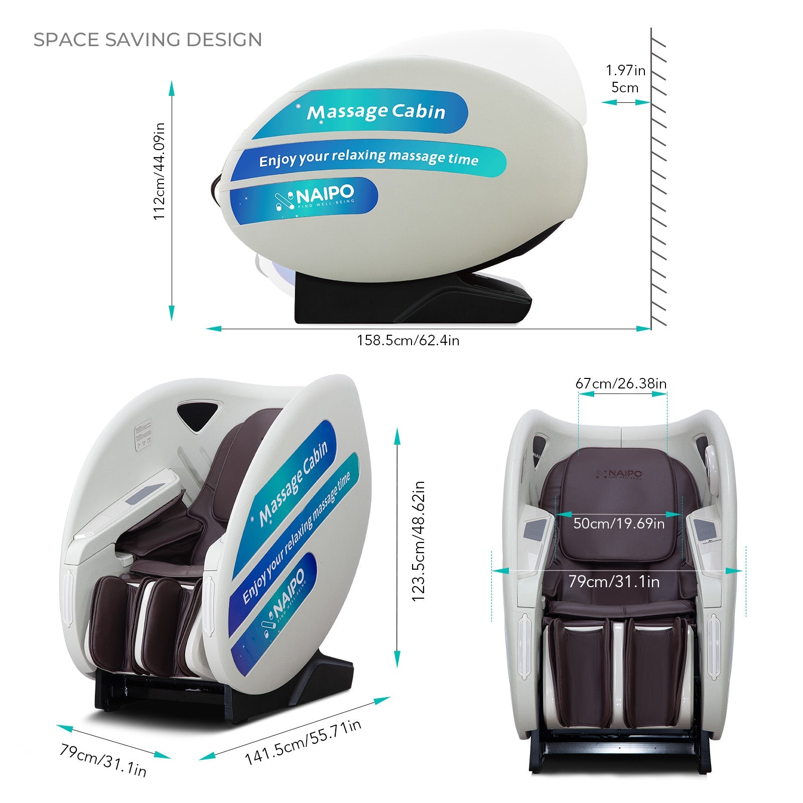 Naipo Automaten-Massagesessel, NFC/RFID-Kartenzahlungssystem, einstellbare Massagezeit/Preis