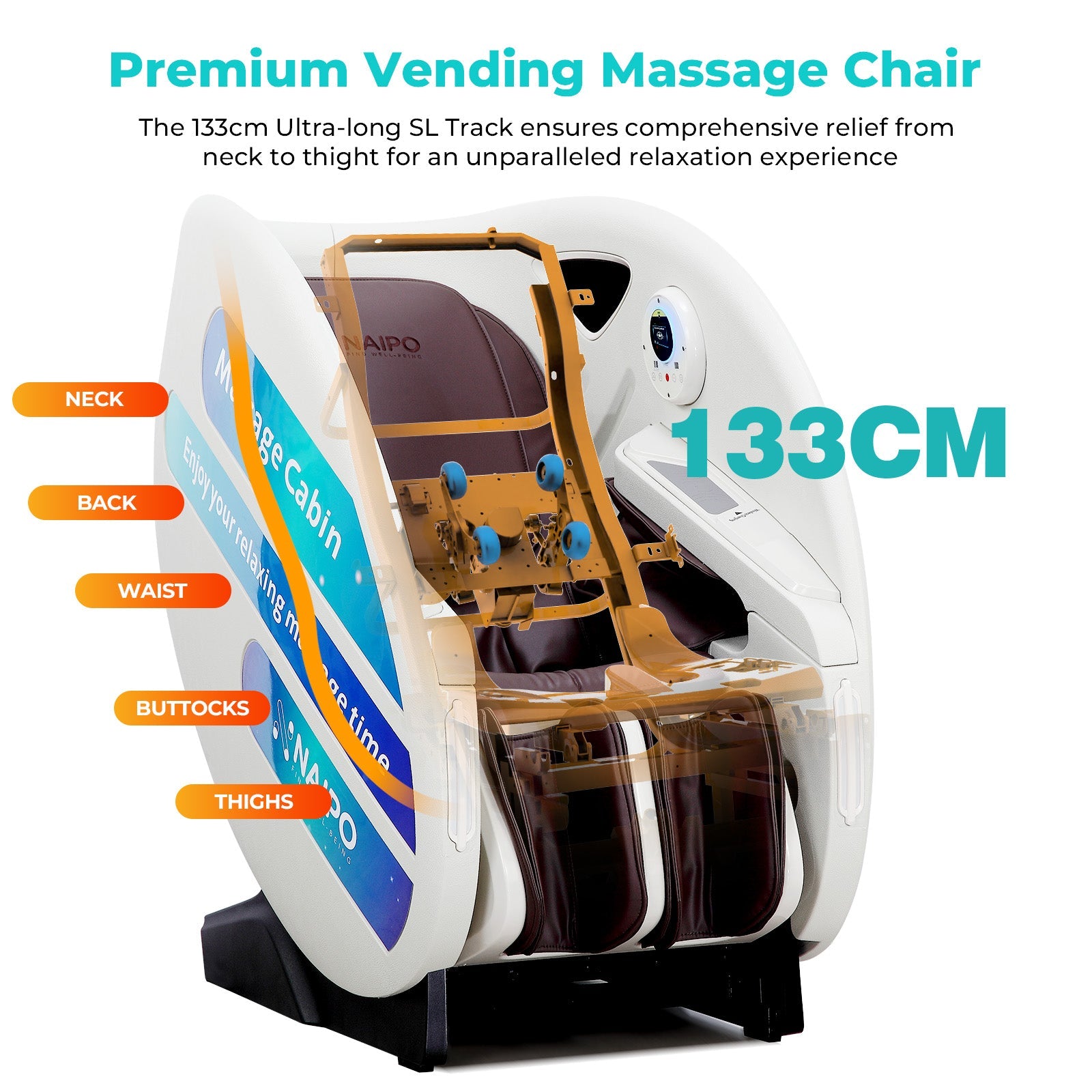 Naipo Automaten-Massagesessel, NFC/RFID-Kartenzahlungssystem, einstellbare Massagezeit/Preis