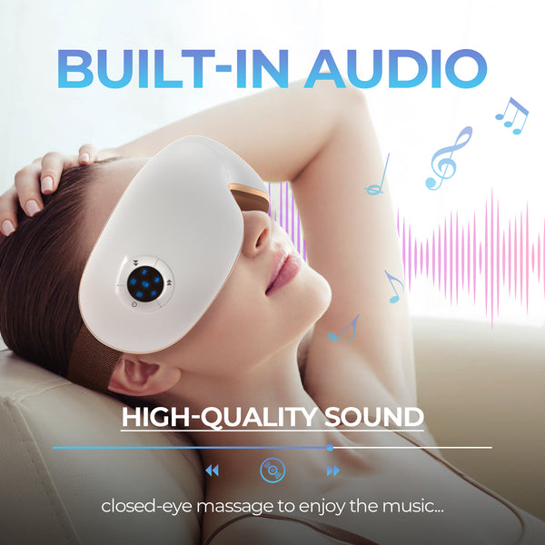 Aspria Eye Massager with Heat, 5 Modes, Vibration, Air Compression Massage, LED Display, Relax Music, Rechargeable Massager for Strained Eyes, Portable, Ideal Present for Women Men Friends Family