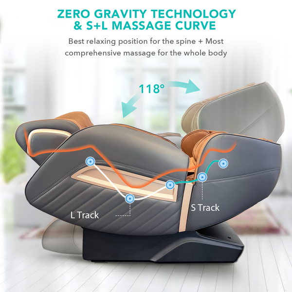 Shiatsu Zero Gravity Massage Chair, 3D Surround Sound Speakers, For Office/Shop/Salon/Hotel Use