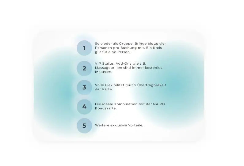 NAIPO Card, Relax Lounge, 1 Stunde pro Stempel