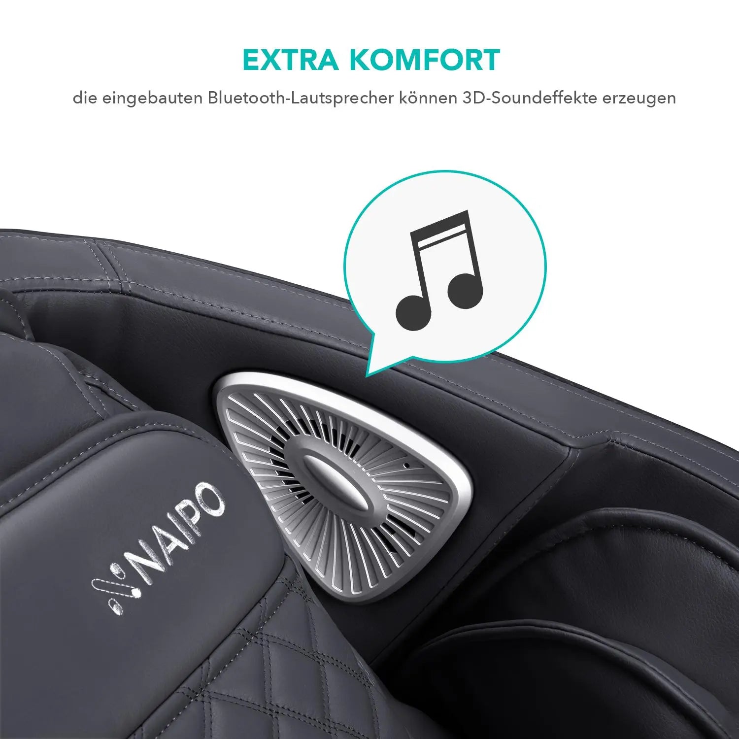 NAIPO® Shiatsu Massagesessel mit Wärmefunktion, Zero Gravity, ohne Fußteil, ideal für Gewerbe und Privat, Ambient Light