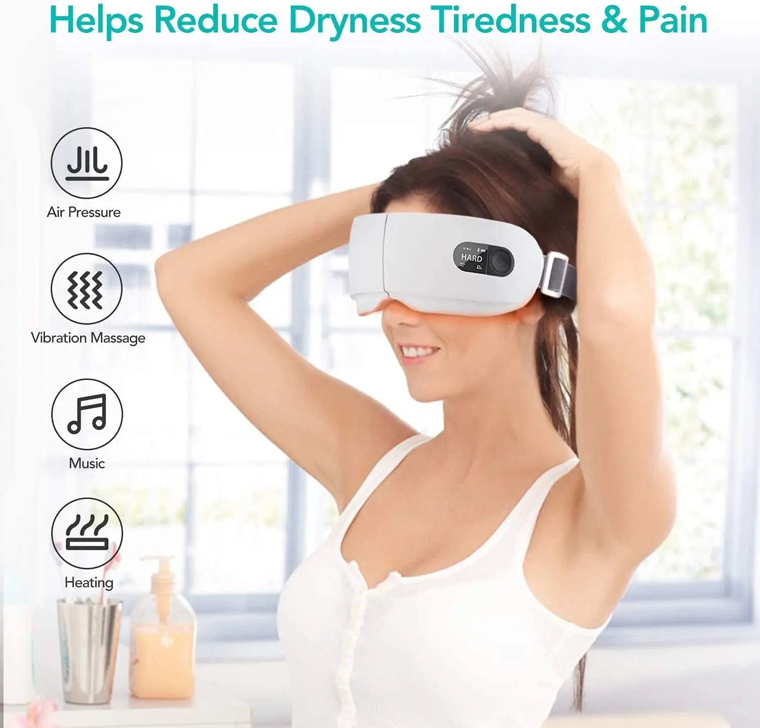 Naipo Massagebrille mit Wärme, Massagesessel Erweiterung, Wiederaufladbar, Kompression Vibration