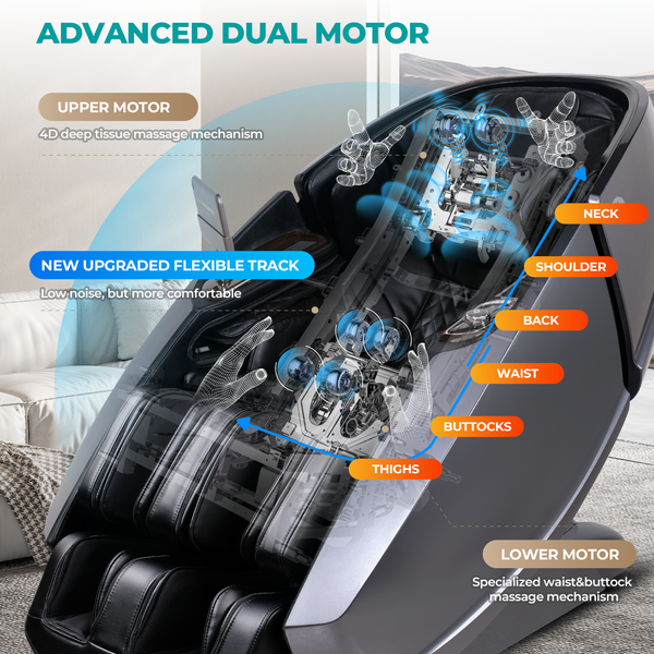 NAIPO Capsule 4D Massage Chair, S89 Massage Lounge Chair, Space Capsule Design, Full Body Relax Massage with Aromatherapy, Heat Therapy, 8-inch Tablet Control