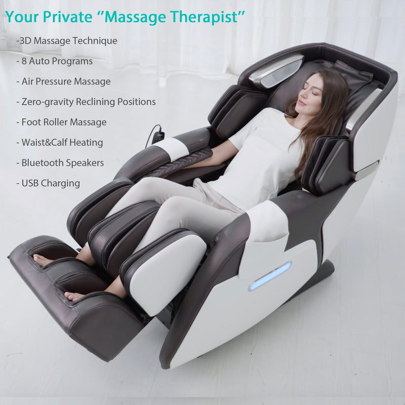 Naipo 4D Full Body Massage Chair, Zero-Gravity Reclining, Heat Function, USB, Bluetooth