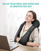 Naipo Neck Shoulder Massager Shiatsu Electric Back Massagers with Heat and Deep Tissue 3D Kneading Massage for Muscle Pain Relief