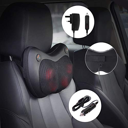 Naipo Neck and Back Massager with Heat Shiatsu Massage Pillow Deep Kneading Massager for Shoulder, Back, Waist Muscle Pain Relief Relax at Home Office Car, Gift Idea for Women&Men