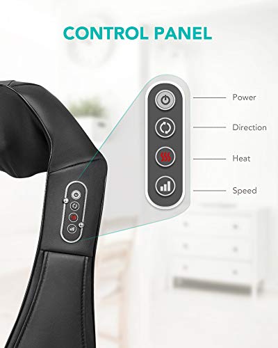 Naipo Neck Shoulder Massager Shiatsu Electric Back Massagers with Heat and Deep Tissue 3D Kneading Massage for Muscle Pain Relief