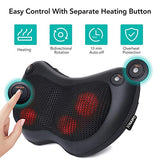 Naipo Neck and Back Massager with Heat Shiatsu Massage Pillow Deep Kneading Massager for Shoulder, Back, Waist Muscle Pain Relief Relax at Home Office Car, Gift Idea for Women&Men