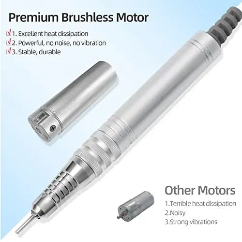 JCMASTER Touch Nagelfräser 35000 Umin Gelnägel & Acrylnägel inkl 6x Bits, Modell: UltraTouch+