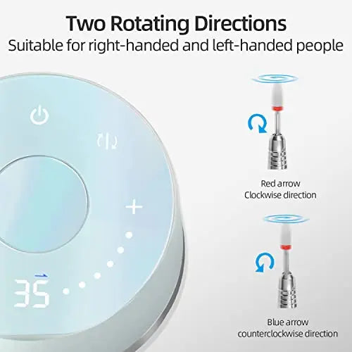 JCMASTER Touch Nagelfräser 35000 Umin Gelnägel & Acrylnägel inkl 6x Bits, Modell: UltraTouch+