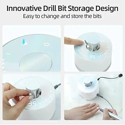 JCMASTER Touch Nagelfräser 35000 Umin Gelnägel & Acrylnägel inkl 6x Bits, Modell: UltraTouch+