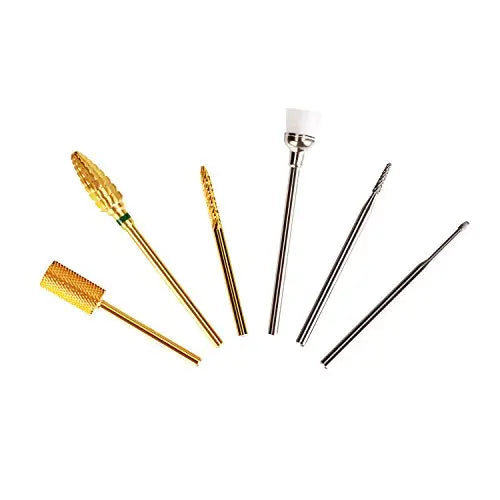 JCMASTER® 5x Premium Nagelfräser Bits Hartmetall 2.35mm Inkl. 1x Bürstenbit Maniküre/Pediküre Aufsatz Professionelles Schleifkörper Set Nagelstudio mit Halterung