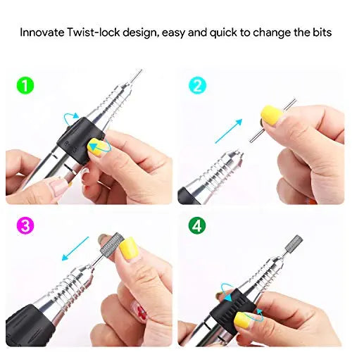 JCMaster JD 400, Profi 30000 U/Min, inkl 4 Aufsätzen, Gelnägel & Acrylnägel, 2022 Modell