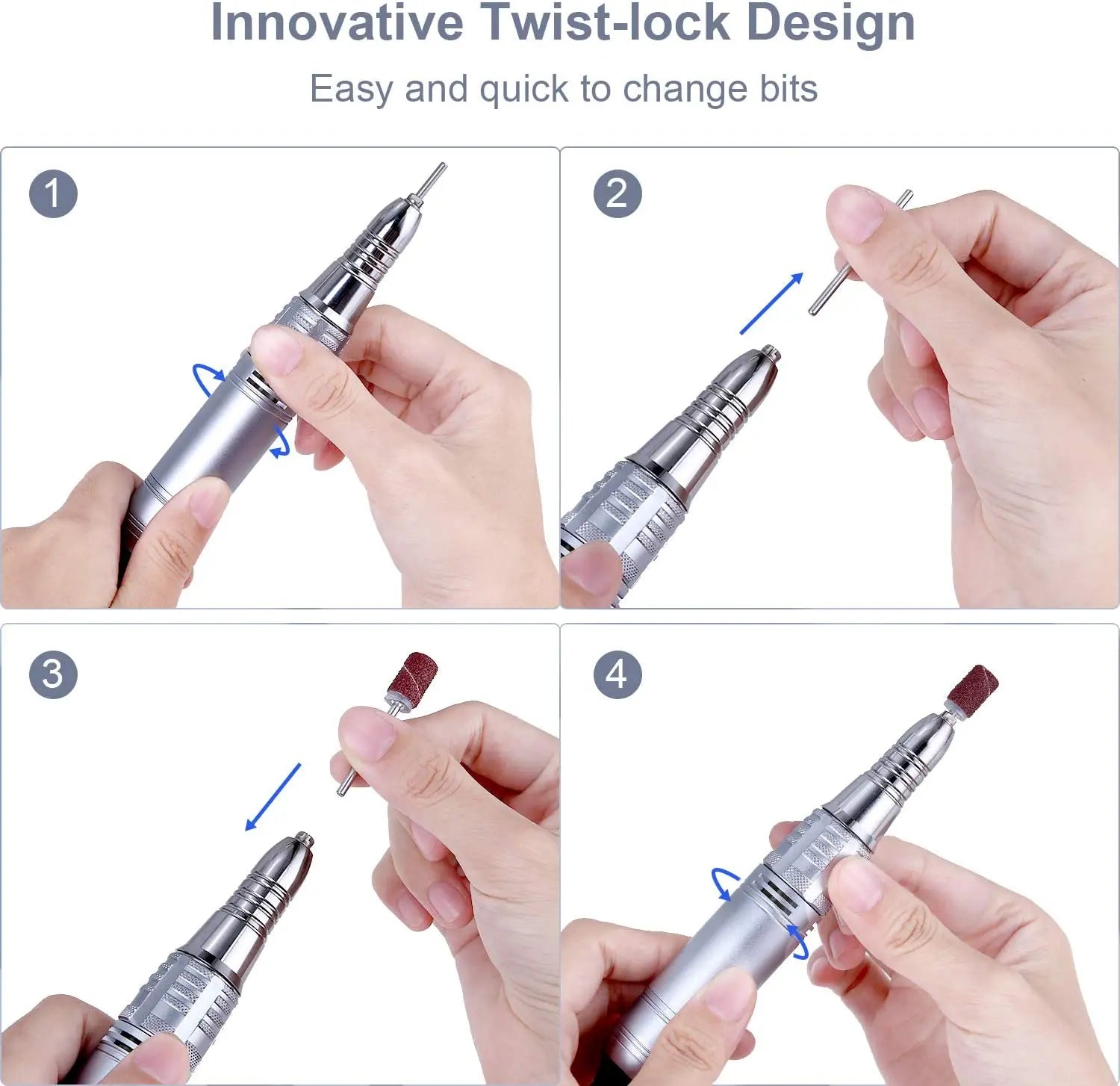 JCMaster TouchPro+ Premium Nagelfräser 35000 Umin, Touchfunktion, 4x Bits inkl. 2022 Modell