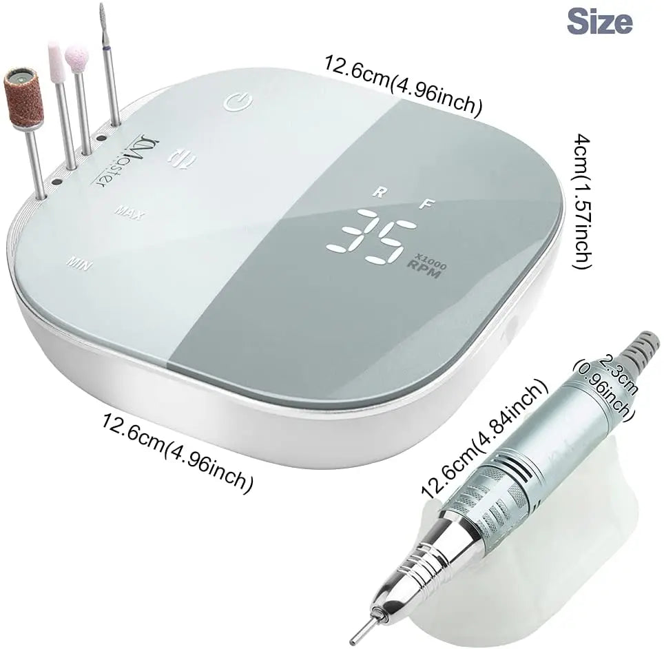 JCMaster TouchPro+ Premium Nagelfräser 35000 Umin, Touchfunktion, 4x Bits inkl. 2022 Modell