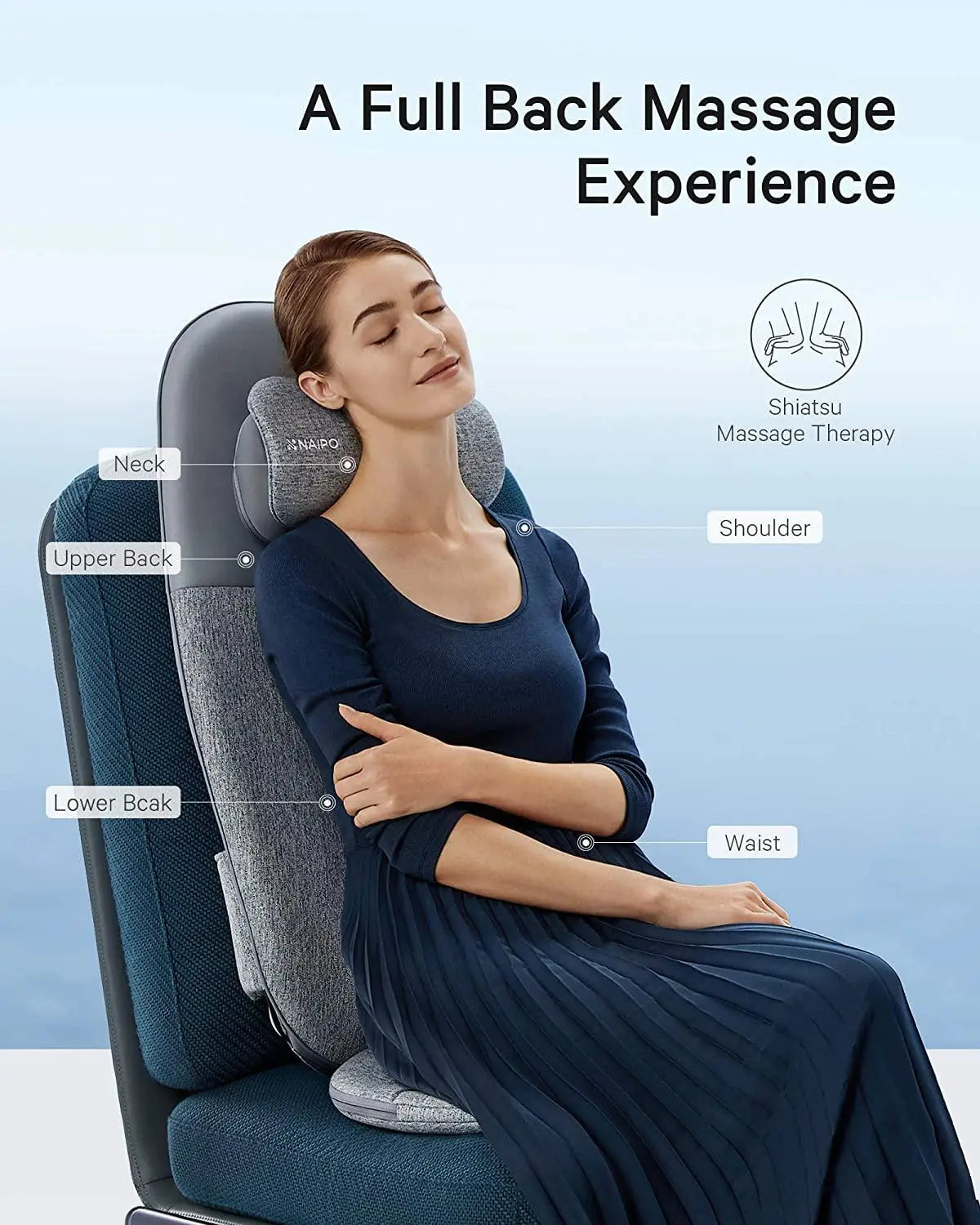 NAIPO Massagematte oCuzen - 2021 Modell, für Nacken, Rücken, Taille  Massageauflage