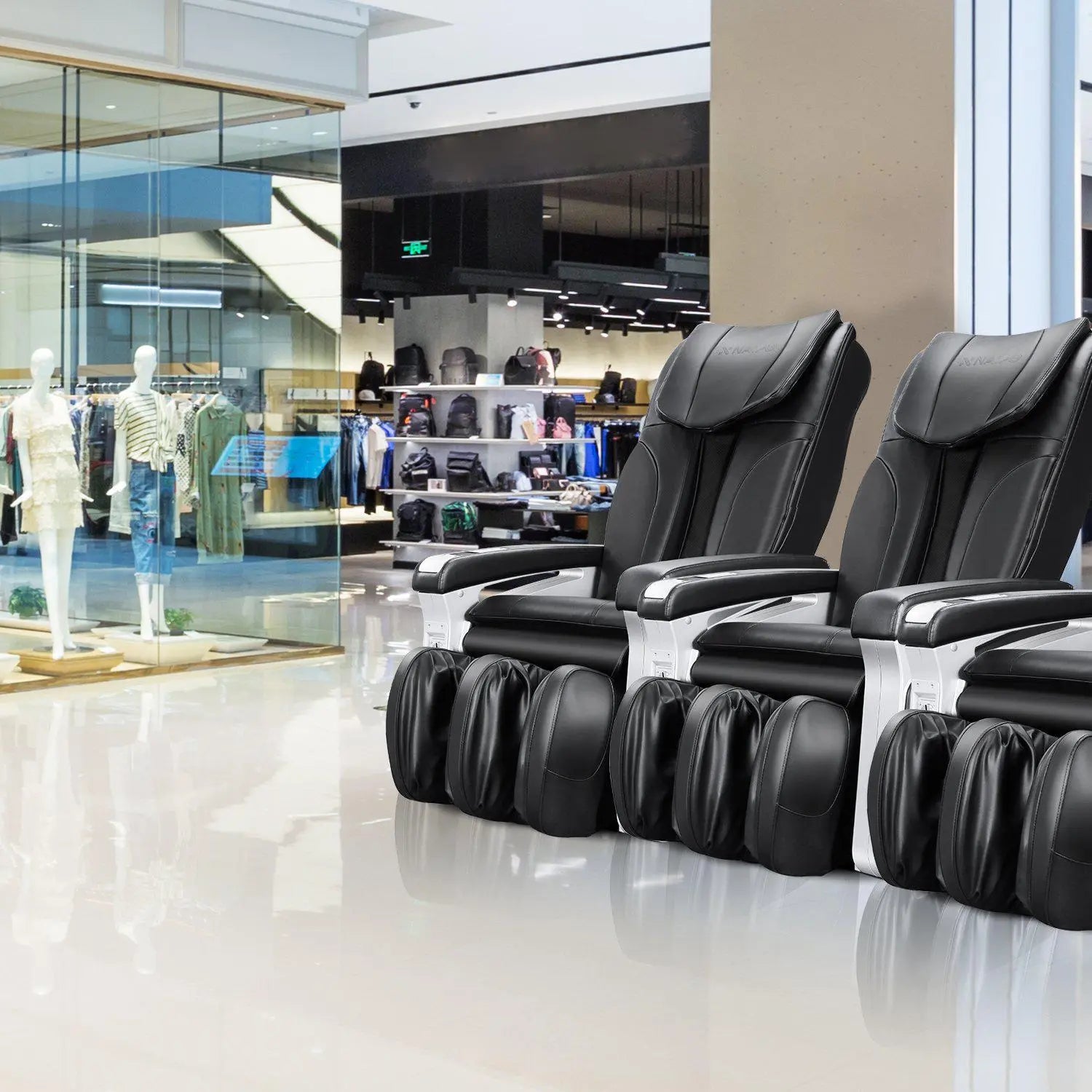 NAIPO Münzbetriebener Massagesessel, Shiatsu Massagestuhl, Doppeltes Sicherheitsystem, Gewerblich, Digitialanzeige