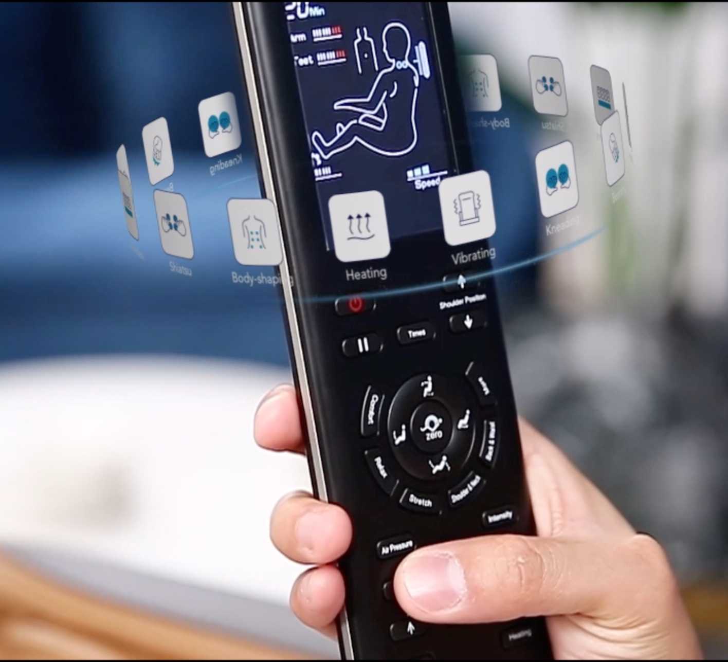 NAIPO® Premium Aspria Massagesessel, Tai Chi Massagestuhl für Ganzkörpermassage mit Wärmetherapie,  Meister für Nacken- und Schultermassage, für Zuhause, Hotels, Salons, Büros verwenden (Grau)