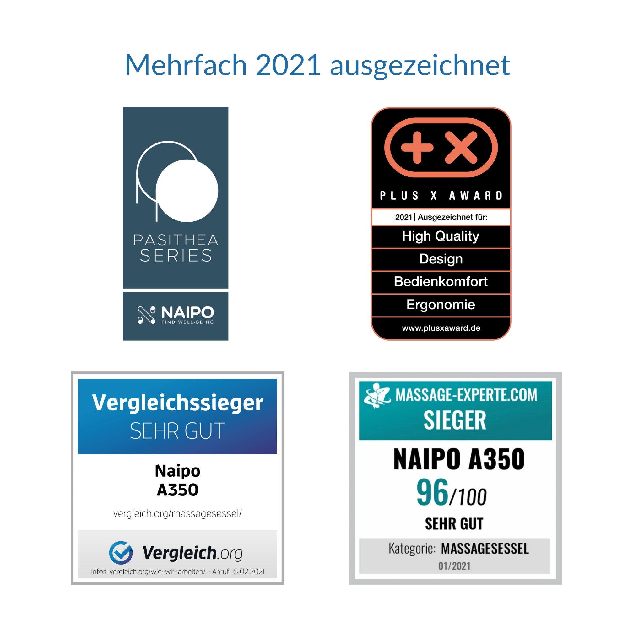 NAIPO Premium Massagesessel,  Zero Gravity, 3D Surround-Sound, Vergleichssieger