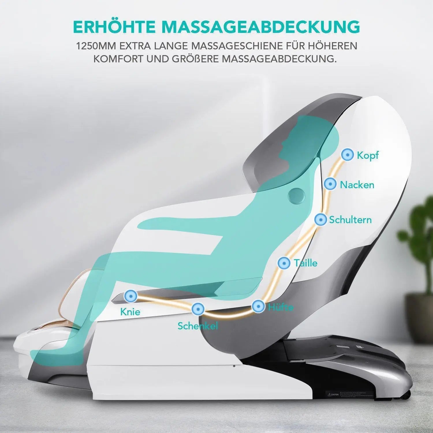 NAIPO Shiatsu 3D Massagesessel, Ganzkörper, Beige, MGC-8600