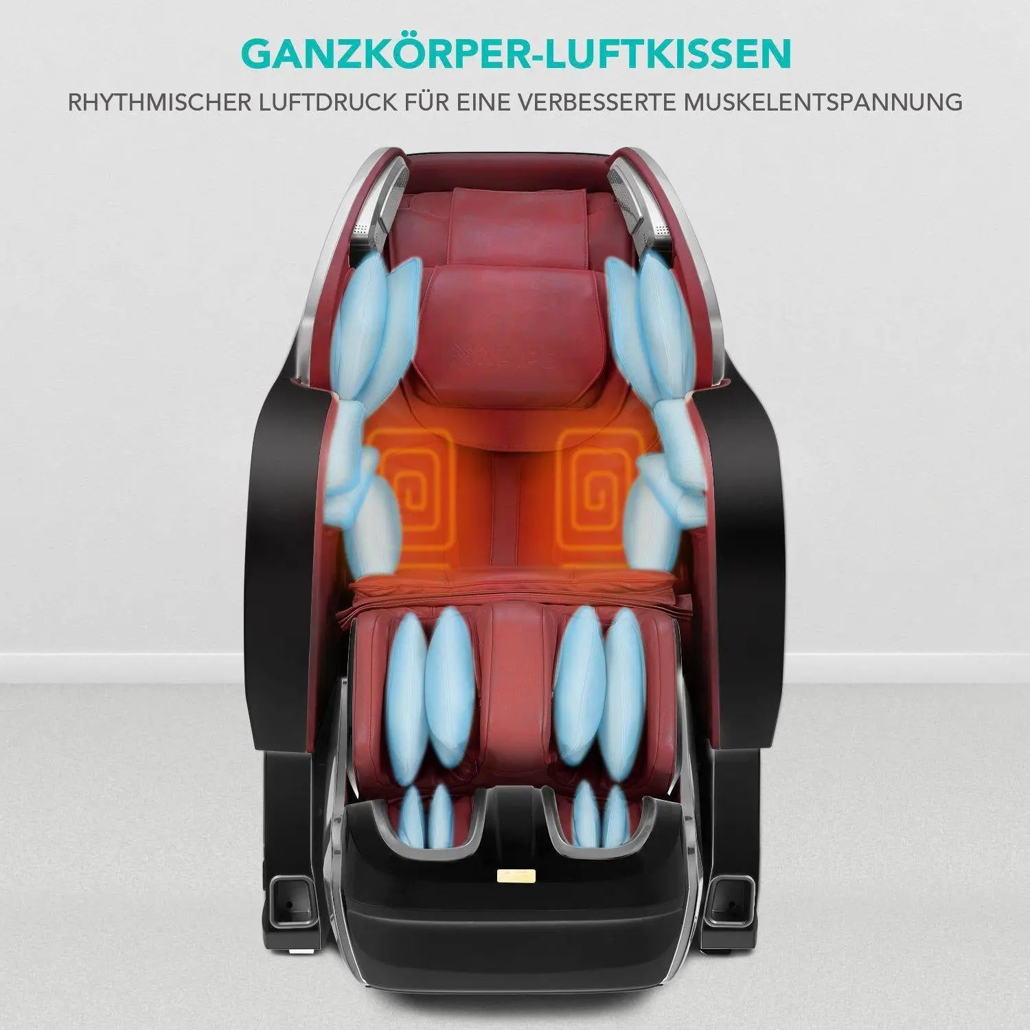 NAIPO Shiatsu 3D Massagesessel, Ganzkörper, Rot, MGC-8600