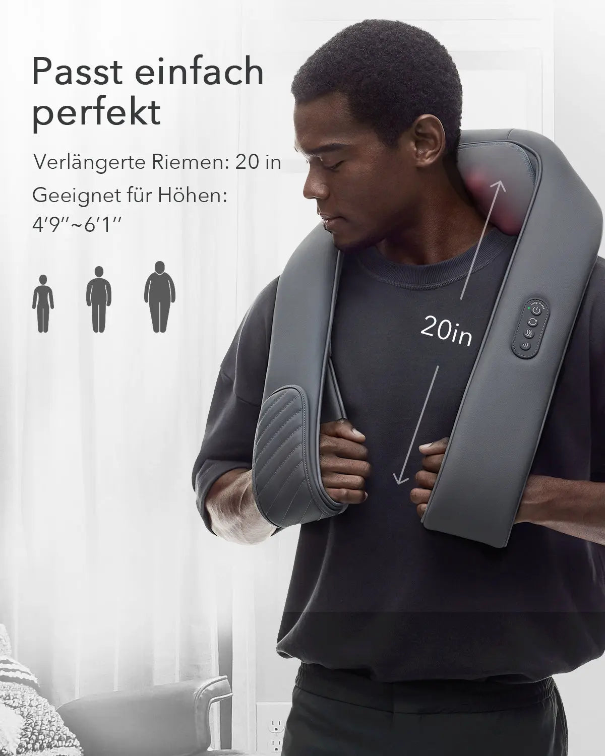 NAIPO oCuddle Deluxe Massagegerät, Mit Akku, Wärmefunktion, Hands-Free-Design
