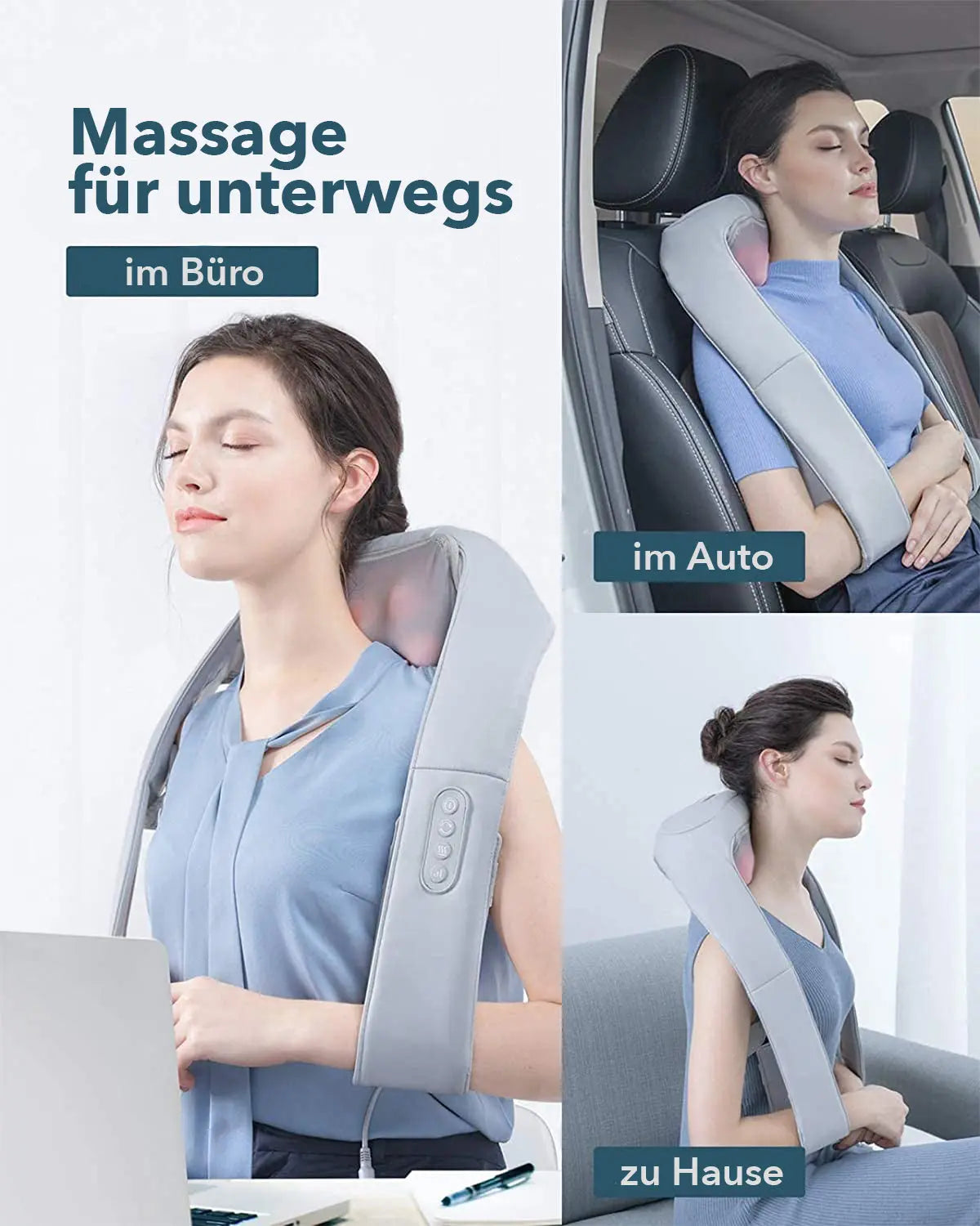 NAIPO oCuddle Massagegerät Shiatsu, Infrarot, inkl. Tragetasche, Nackenmassagegerät - Neustes Modell