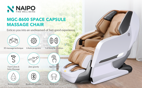 NAIPO 4D High-End Massage Chair for Full Body Massage, Zero Gravity, Integrated Ionizer