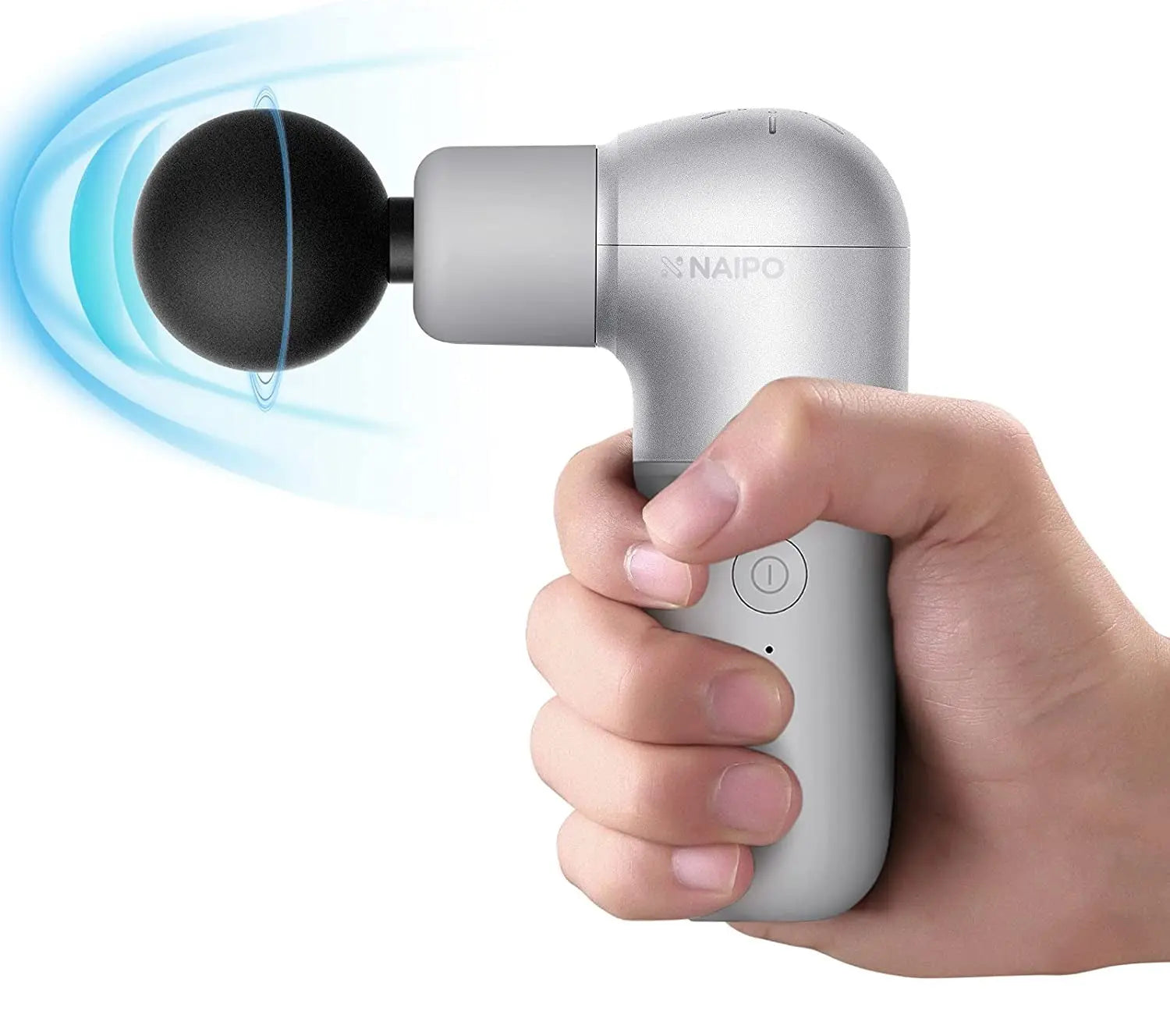 NAIPO® Mini Pro - Massagepistole, Kompakt & Leistungsstark, 5 Intensitätsstufen, inkl. 4 Aufsätze