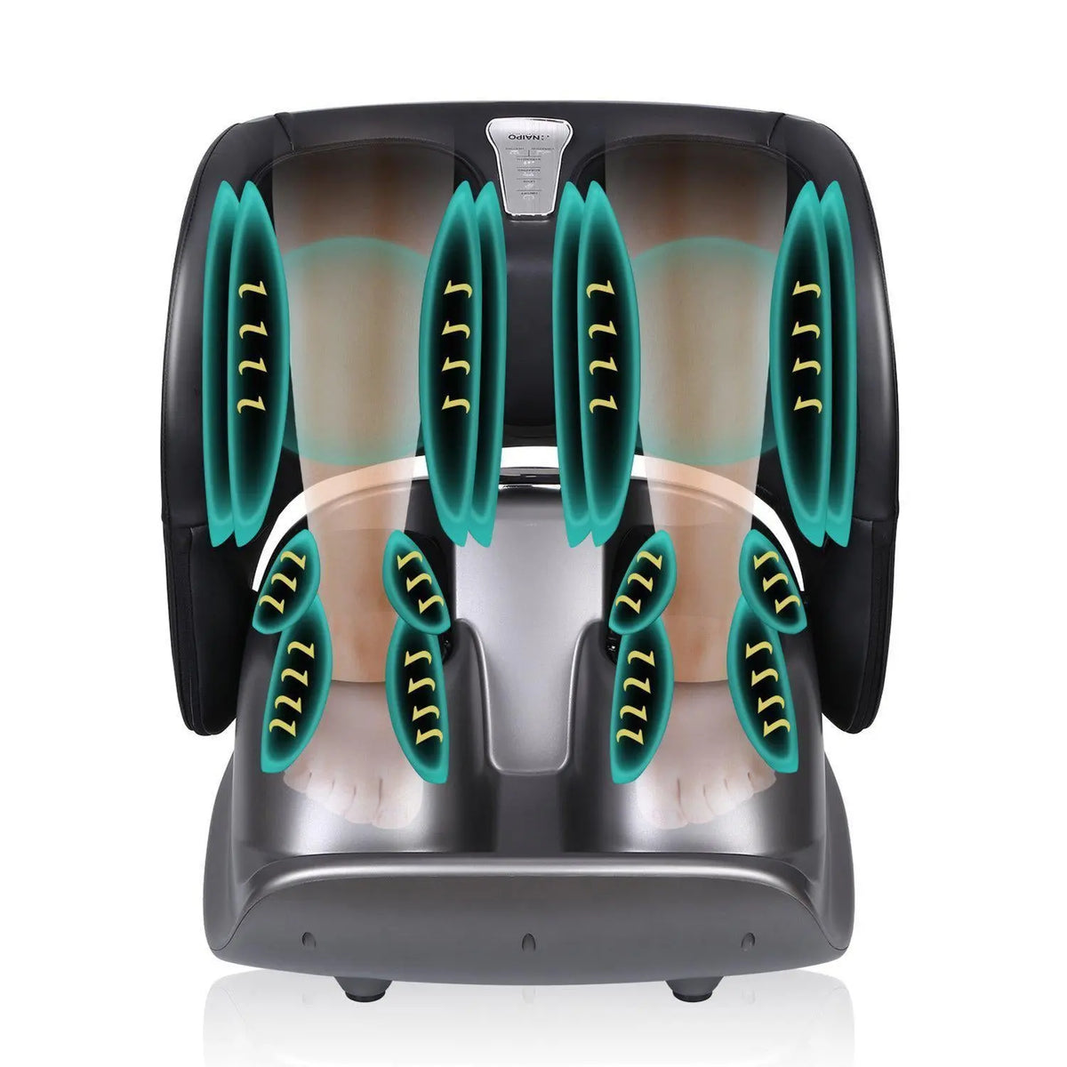 Naipo Fußmassagegerät Bein Massagegerät mit faltbarem Design, Shiatsu Kneten Wärmefunktion Vibration Luft-Kompression Bein Kosmetiker für Muskel Entspannung im Büro,zu Hause