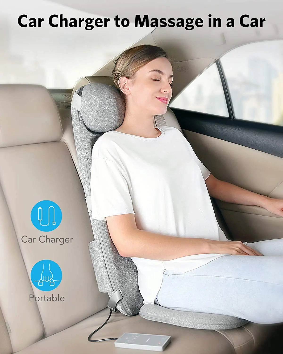 Naipo Massagesitzauflage mit Vibrationsmassage und Wärmemassage 8 Motorvibrationen 4 Massage Modi