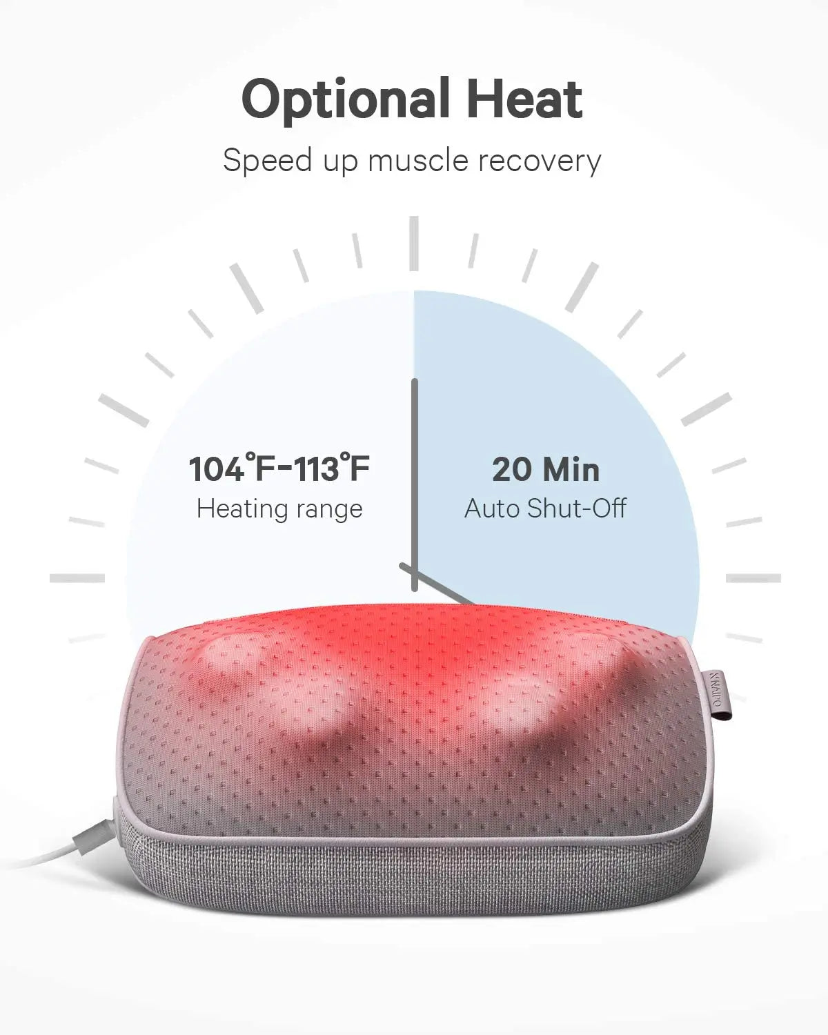 Naipo Shiatsu Nacken- und Rückenmassagegerät Massagekissen - Knetmassage mit Hitze, Deep Shiatsu Stuhl Massagegeräte für den unteren Rücken, Schultern, Wade, Körper