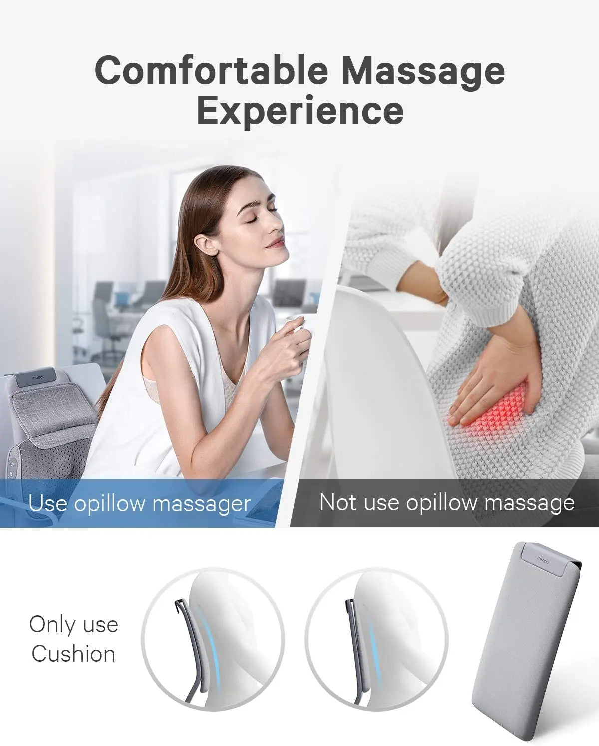 Naipo Shiatsu Nacken- und Rückenmassagegerät Massagekissen - Knetmassage mit Hitze, Deep Shiatsu Stuhl Massagegeräte für den unteren Rücken, Schultern, Wade, Körper